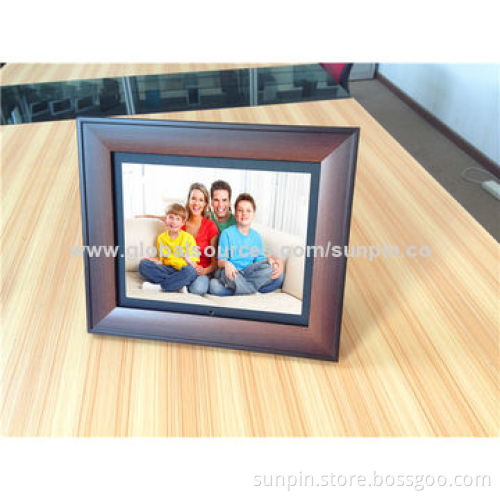 10.1-inch classical copy wood, multifunction digital photo frame with 800*600 pixels resolution